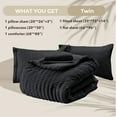 thumbnail image 5 of Black Twin Comforter Set Seersucker 5 Pieces, All Season Luxury Bed in a Bag for Bedroom, Bedding Set with Comforters, Sheets, Pillowcase & Sham, 5 of 16