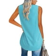 thumbnail image 2 of Langwyqu Summer Sleeveless Women V Neck Casual Tank Tops Solid Shirt, 2 of 4