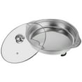 thumbnail image 4 of CIMAXIC Poêle de Service en Acier Inoxydable pour Fête avec Couvercle en Verre et Pieds en Caoutchouc, Contenant de Buffet pour Aliments, Poêle Alimentaire en Acier Inoxydable, Plateau de Service en Métal pour Fête et Restaurant, 13.78"X12.2"X2.05 Pouces, 4 of 4