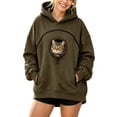 thumbnail image 3 of GIHAVUR Women'S Pet Hoodie with Cat Carrying Pocket and Hand Pockets Pullover Sweatshirt Side Zip Pocket Trendy Streetwear Top, 3 of 5