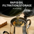 Stainless Steel Oil Strainer Pot Bacon Grease Container Oil Dispenser with Removable Strainer