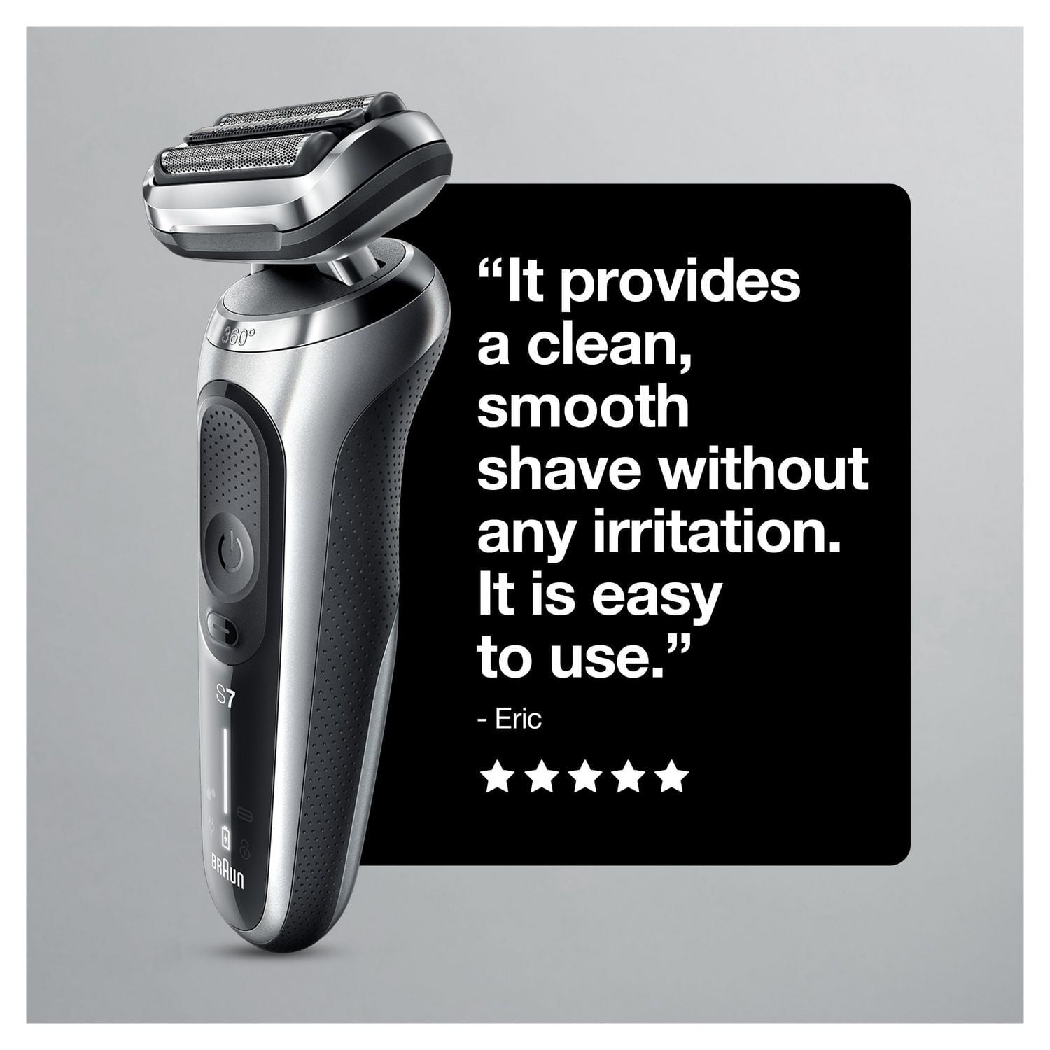 Braun Series 7 7020s Rasoir Électrique pour Hommes avec Tondeuse de Précision, Humide & Sèche, Rechargeable, Rasoir à Grille Sans Fil, Argent