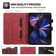 thumbnail image 4 of Dteck Folio Case for iPad 10th Generation 10.9 Inch, Multi-Angle Viewing Stand PU Leather Embossed Butterfly Soft TPU Back Cover with Card Slots & Pencil Holder Anto Sleep/Wake,Winered, 4 of 7