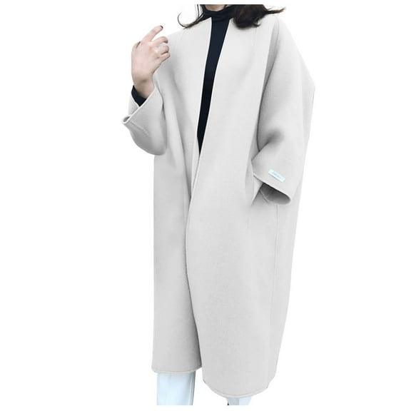 Herrnalise Jackets For Women Fashion Versatile Solid Color Long Sleeve Coat Extension Cardigan Shackets For Women 2024 fall Beige,Free Size