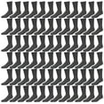thumbnail image 1 of 72 Pairs Crew Socks for Men Women, Bulk Cotton Sport Sock, Various Styles (Charcoal, 10-13), 1 of 3
