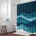 thumbnail image 5 of Water Ripple Fabric Shower Curtain Gradient Washable Shower Curtains for Bathroom, Waterproof Bath Curtain with Hooks Home Decor 72x84in, 5 of 8