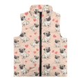 thumbnail image 4 of Uorisanigo Fleece Jacket Vest for Toddler & Kids Puffy Pink Heart Pug Sleeveless Zip Front Jacket Warm Outwear Fashion Fall Winter Clothes Jackets Vests with Pockets 2-12 Years, 4 of 7