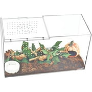 Acrylic Reptile Terrarium Enclosure, 14”x6”x8” Tarantula Enclosure with Magnetic Sliding Door, Breeding Box for Arboreal Reptiles, Amphibians, Mantis, Spiders, Cricket & Other Invertebrates