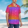 thumbnail image 2 of Lsque Holiday Shiny pattern Hawaiian Shirt for Men, Unisex Summer Beach Casual Short Sleeve Button Down Shirts-XX-Large, 2 of 9