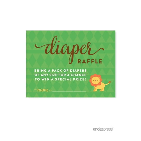 Diaper Raffle Jungle Safari Baby Shower Games 30-Pack