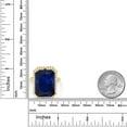 thumbnail image 4 of Gem Stone King 18.00 Ct Octagon Blue Created Sapphire 18K Yellow Gold Plated Silver Ring, 4 of 4