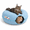 Blue-Jumbo, variant on Peekaboo Cat Cave Donut Bed, Light Gray + Dark Gray, Large, For Multiple Cats Up To 45 Lbs
