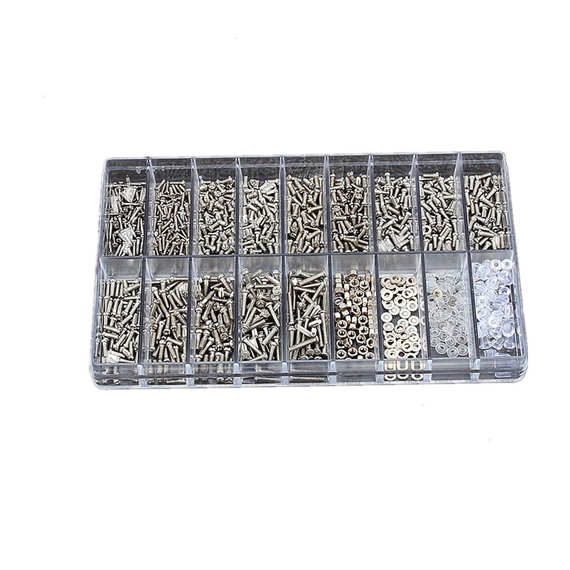 12 Kinds 600Pcs of Small Stainless Steel Screws Electronics Nuts Assortment for Home Tool Kit Color : 1000Pcs Round