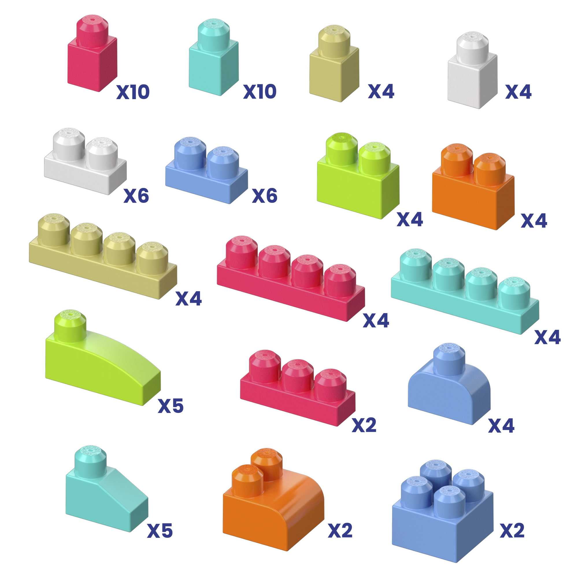 MEGA BLOKS Fisher-Price Toy Blocks Red Big Building Bag with Storage (80 Pieces) for Toddler