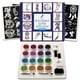 thumbnail image 1 of Kit de tatuaje temporal con purpurina INGALA, 16 colores, 74 plantillas, 1 of 9
