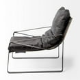 thumbnail image 5 of MercanaHornet II Black Leather Body Metal Frame Accent Chair, 5 of 13