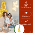 thumbnail image 2 of Ktaxon 7.5FT Pre-Lit Christmas Tree, Warm White Lights Pencil Xmas Tree, Slim Christmas Tree with 719 Tips, White, 2 of 7