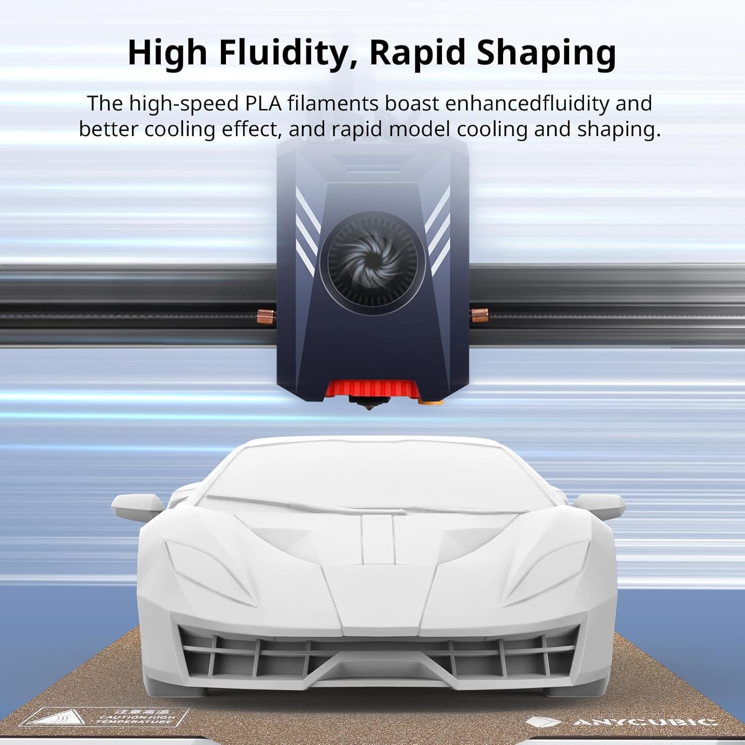 High Speed 3D Printer Filament Bundle, Rapid PLA Filament 1.75mm with High Print Quality and Dimensional Accuracy, 1KG Reusable Spool, Includes Black, White, Blue, and Red (4KG Total)