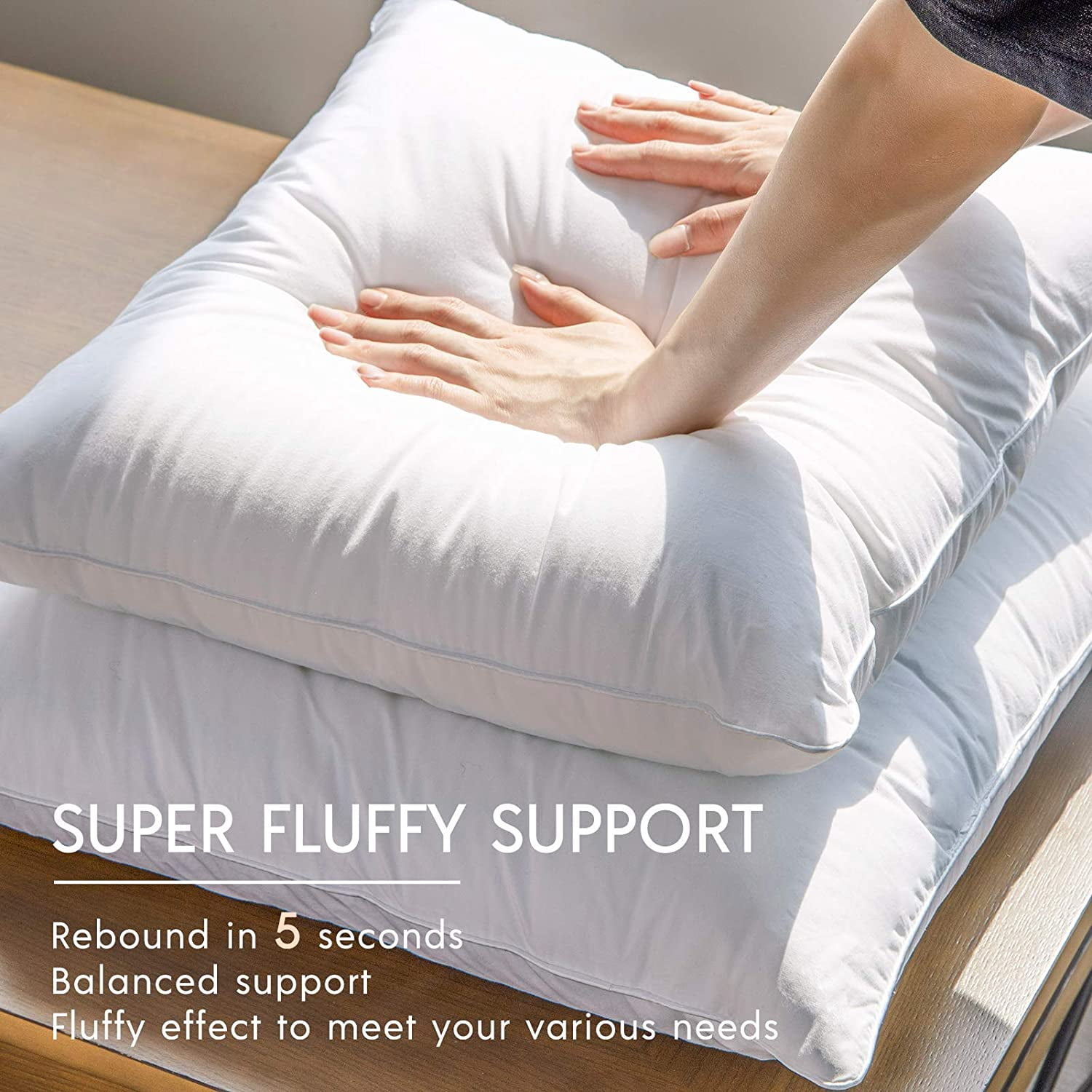 Phantoscope 26x26 Throw Pillow Insert, 100% Cotton Cover Decorative Euro Pillow Form, Soft Fluffy Hypoallergenic Cushion Insert for Couch Sofa Bed