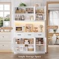 thumbnail image 6 of Hiphuta 72" Tall Kitchen Pantry Storgae Cabinet with RGB LED, Hutch Cabinet with Charging Station and Adjustable Shelves for Dining Room, White, 6 of 9