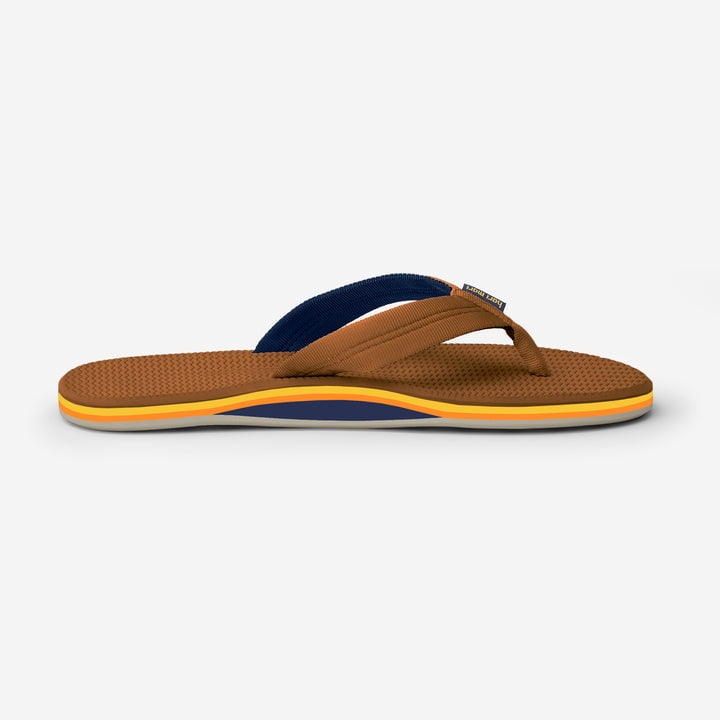 Hari Mari Men's Dunes Memory Foam Arch Support Flip Flops Tobacco - 1061-108