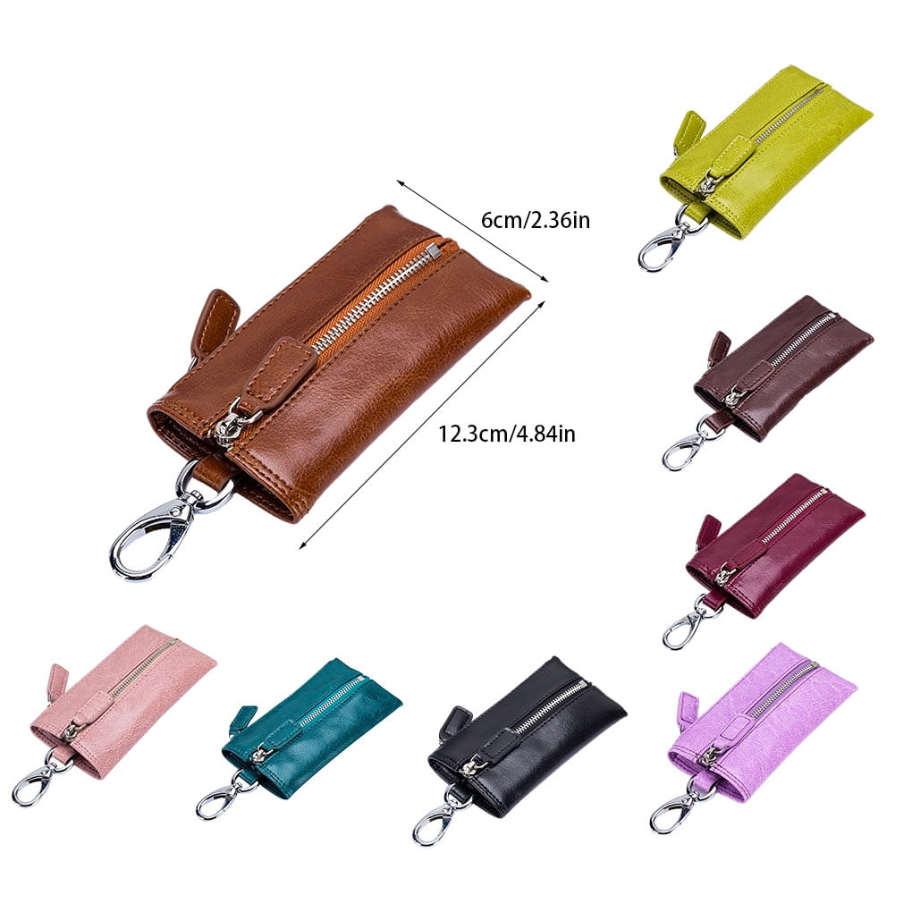 Linyer Leather Wallet Keys Storage Purse Shop Key Chain Fashion Vintage Coin  Credit Card Receipt Organizing Pouch Pink 