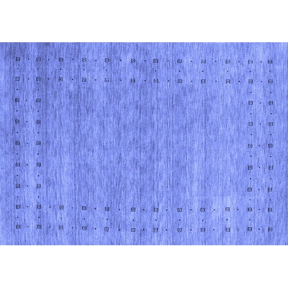 Ahgly Company Machine Washable Indoor Rectangle Abstract Blue Contemporary Area Rugs, 2' x 4'