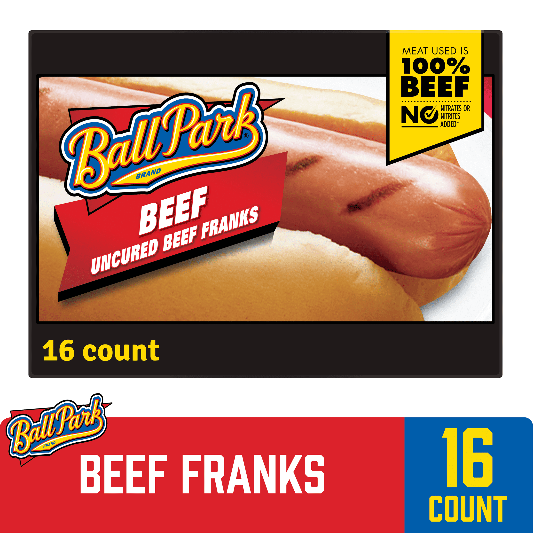 Ball Park Uncured Beef Hot Dogs, 16 Count - Walmart.com - Walmart.com