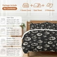 thumbnail image 6 of Fall Pumpkin Bedding Duvet Cover Set Twin Size 4 Pieces Maple Leaf Thanksgiving Black Background Bedding Set with Zipper Closure, 1 Comforter Cover 68x86 Inches 1 Flat Sheet & 2 Pillow Cases, 6 of 7