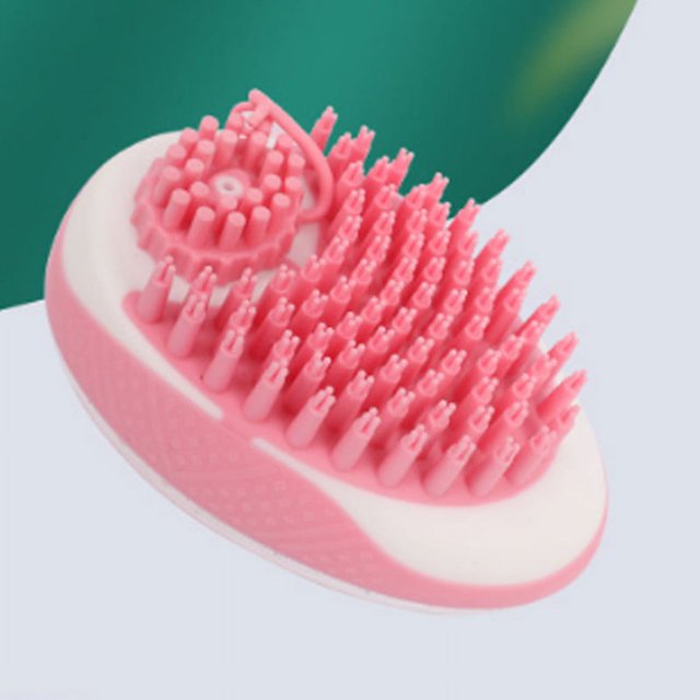 Cepillo de baño para mascotas rosa, cepillo de masaje para perros y gatos, almacenamiento de líquidos, cepillo para quitar el pelo, limpieza de gatos, suministros para el cuidado de mascotas