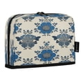 thumbnail image 2 of Standing Pencil Case with Base Large Capacity Stationery Pouch Pen Bag with Zipper for Women Men Elegant Blue Flowers Pattern, 2 of 7