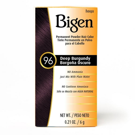 [ 6 PACK ] BIGEN - Permanent Powder Hair Color [ DEEP BURGUNDY #96 ] 0.21 Oz. * BEAUTY TALK LA *