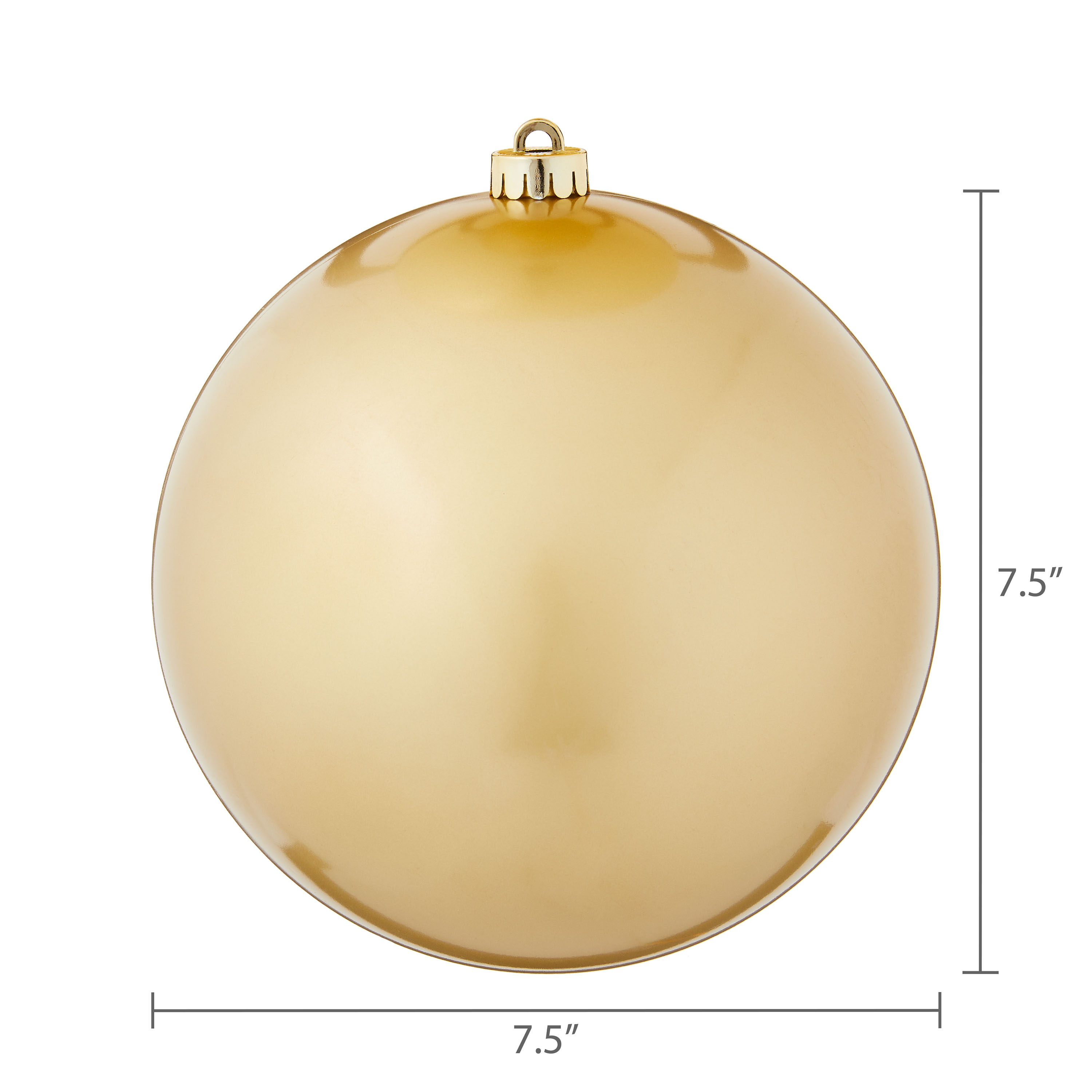 2-Count Gold Jumbo Shatterproof Christmas Ornaments, 7.8 in, by Holiday Time