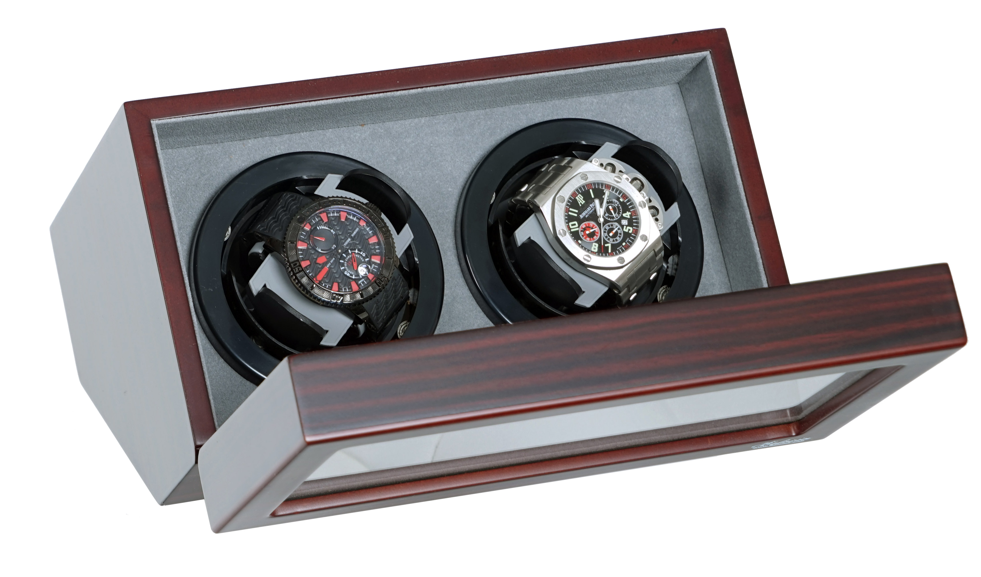 This Double Watch Winder Ebony Wood With Silent Japanese Mabuchi Motor