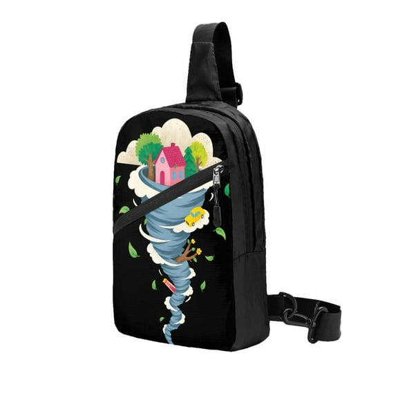 Packable Sling Backpack Terrible Tornado Foldable Crossbody Shoulder Chest Bag Daypack for Women Men