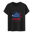 thumbnail image 4 of Blouse d'Été Grande Taille à Manches Courtes pour Femmes Hauts d'Été pour Femmes Imprimé Jour de l'Indépendance Vacances Manches Courtes Col Rond Décontracté Coupe Ample T-Shirts Graphiques Col en V Femmes en Solde, 4 of 4