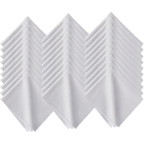 Microfiber Cleaning Cloth, 30 Pack - Heavyweight Lint-Free Streak & Scratch-Free Cloths for Eyeglasses, Glasses, Screens, Camera Lens - 7x6 Inch Premium White, Bulk, Reusable