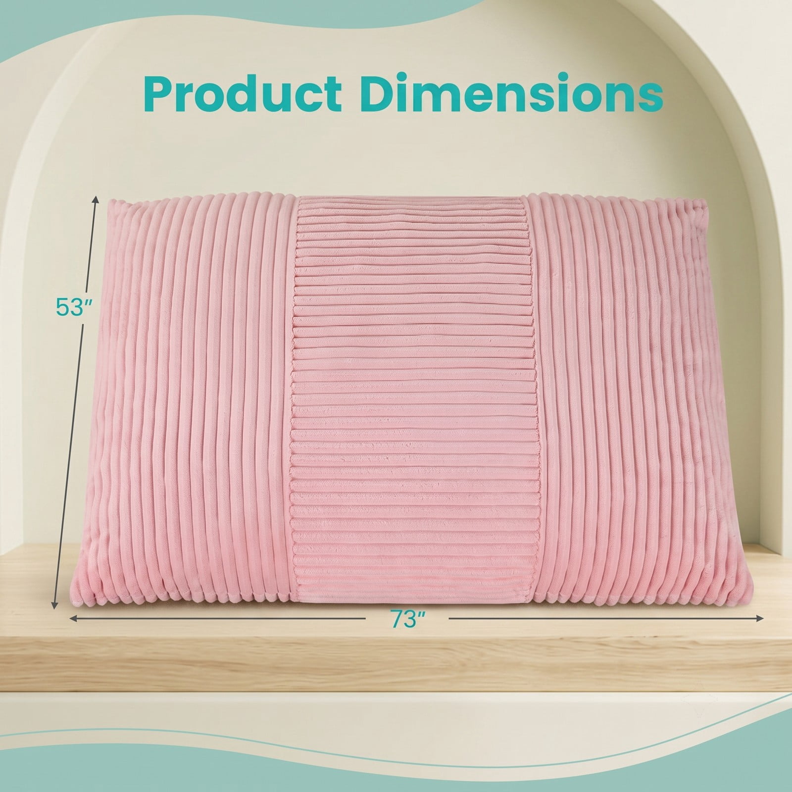 Furnibear 3-in-1 Large Bean Bag Chair, Convertible Corduroy Bean Bag Bed Sofa Lounger with Soft Sponge Filling and Removable Zippered Cover for Living Room, Pink