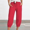 thumbnail image 2 of Bovemsi Casual Pants for Women Women's Linen Wide Leg Loose High Waist Beach Haren Pockets Beach Trousers (Available in Plus Size), 2 of 5