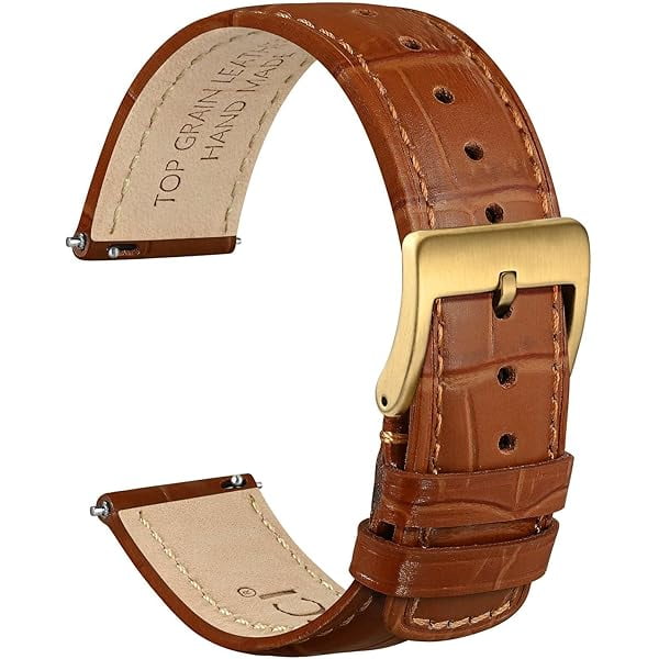 wonima11 Watch Bands, Top Grain Leather, Embossed Alligator Grain, Quick Release, Band Width 18mm 20mm 22mm