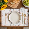 thumbnail image 4 of Fall Botanical Placemats Set of 6, Orange Autumn Maple Leaf Vintage Placemats for Dining Table, Place Mats for Kitchen Tabletop, Waterproof Wipeable Dining Table Mats Set, 4 of 9