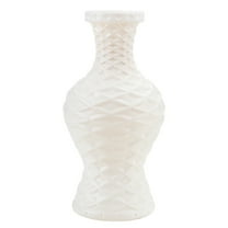 Plastic Imitation Glazed Decorative Vase for Flower Arrangements - Blue Home Decoration, Dried Flower Pot for Living Room & TV Cabinet, 28cm Tall, Durable Plastic Design