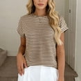 thumbnail image 5 of TaTaai Womens Summer Solid Color Round Neck Knitted Tops Casual Slim Fit Short Sleeve Soft Lightweight Comfortable Fashion T-Shirt for Daily Casual Wear Gift, 5 of 5