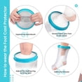 thumbnail image 4 of Foot Cast Cover For Shower Bath  Waterproof Protector Keep Cast Bandage Dry Reusable Watertight Cast Bag for Kids, 4 of 9