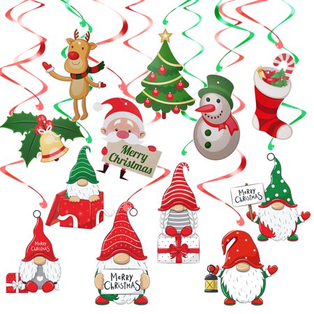 

BAA Christmas Decorations Xmas Holiday Hanging Swirls Decoration Snowman Snowflake Ceiling Hanging Decor for Christmas Party Supplies Xmas Decor