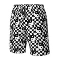 thumbnail image 6 of Uemuo Ying Yang Checkered Pattern Men's Swim Trunks Hawaiian Beach Bathing Suit Swimsuits Beach Quick-Dry Shorts with Pockets-, 6 of 9