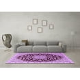 thumbnail image 3 of Ahgly Company Indoor Round Medallion Purple Traditional Area Rugs, 6' Round, 3 of 4