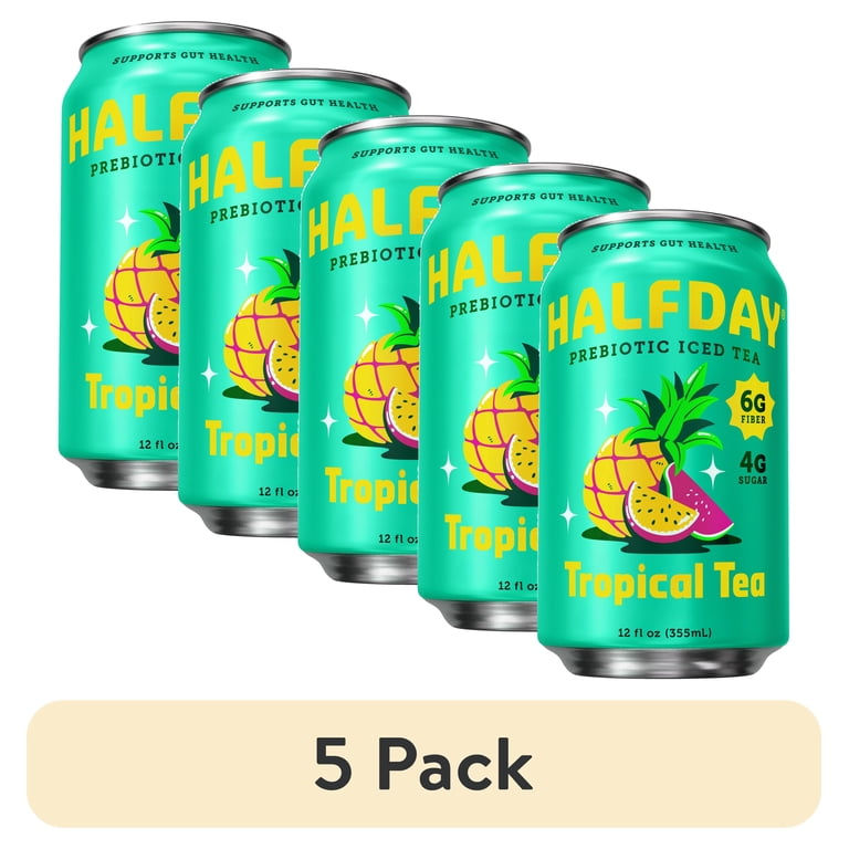 Halfday Tropical Green Iced Tea, 6g Fiber, 12 fl oz, 5 Pack photo 1