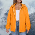 thumbnail image 5 of Comdrip Veste Légère pour Femmes! Veste Chaude Coupe-Vent Imperméable à Blocs de Couleur pour Femmes, Coupe-Vent d'Extérieur, Veste de Randonnée, Veste de Randonnée pour Femmes Légère orange P, 5 of 5