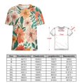 thumbnail image 2 of Floral Colorful Flower Womens Tops Women's Fashion Casual Short Sleeve Flower Print Round Neck Pullover Top Blouse, 2 of 6